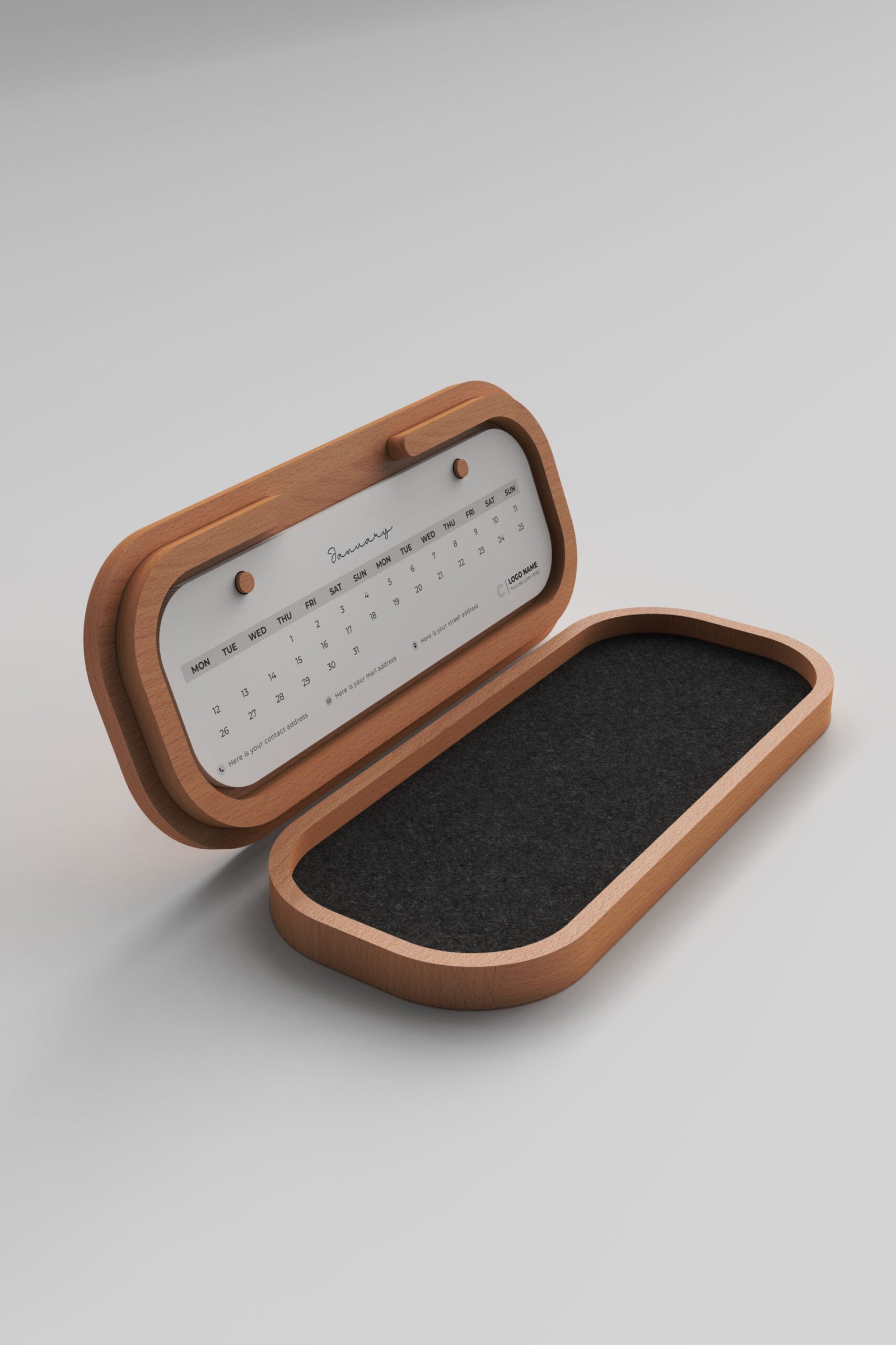 KT-07 Kapaklı Ahşap Masa Takvimi KT-07 Kapaklı Ahşap Masa Takvimi - Görsel 1